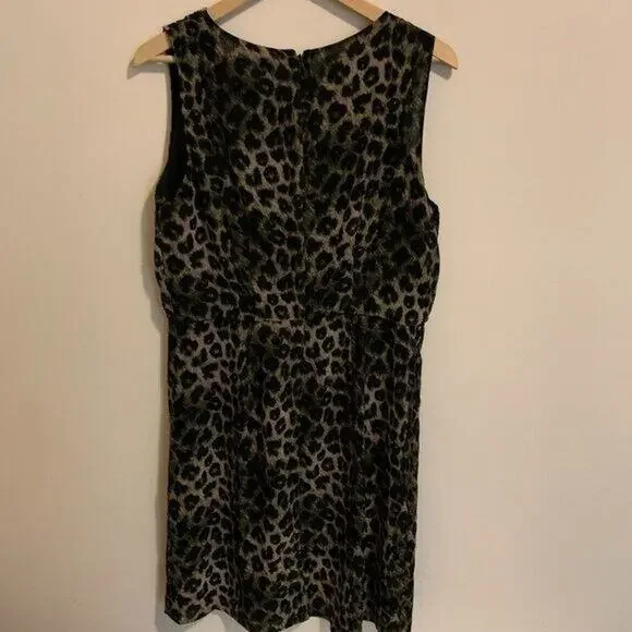 APT 9 Womens Size 12 Dress Chiffon Leopard Print Zipper Back Knee Length - Picture 2 of 7